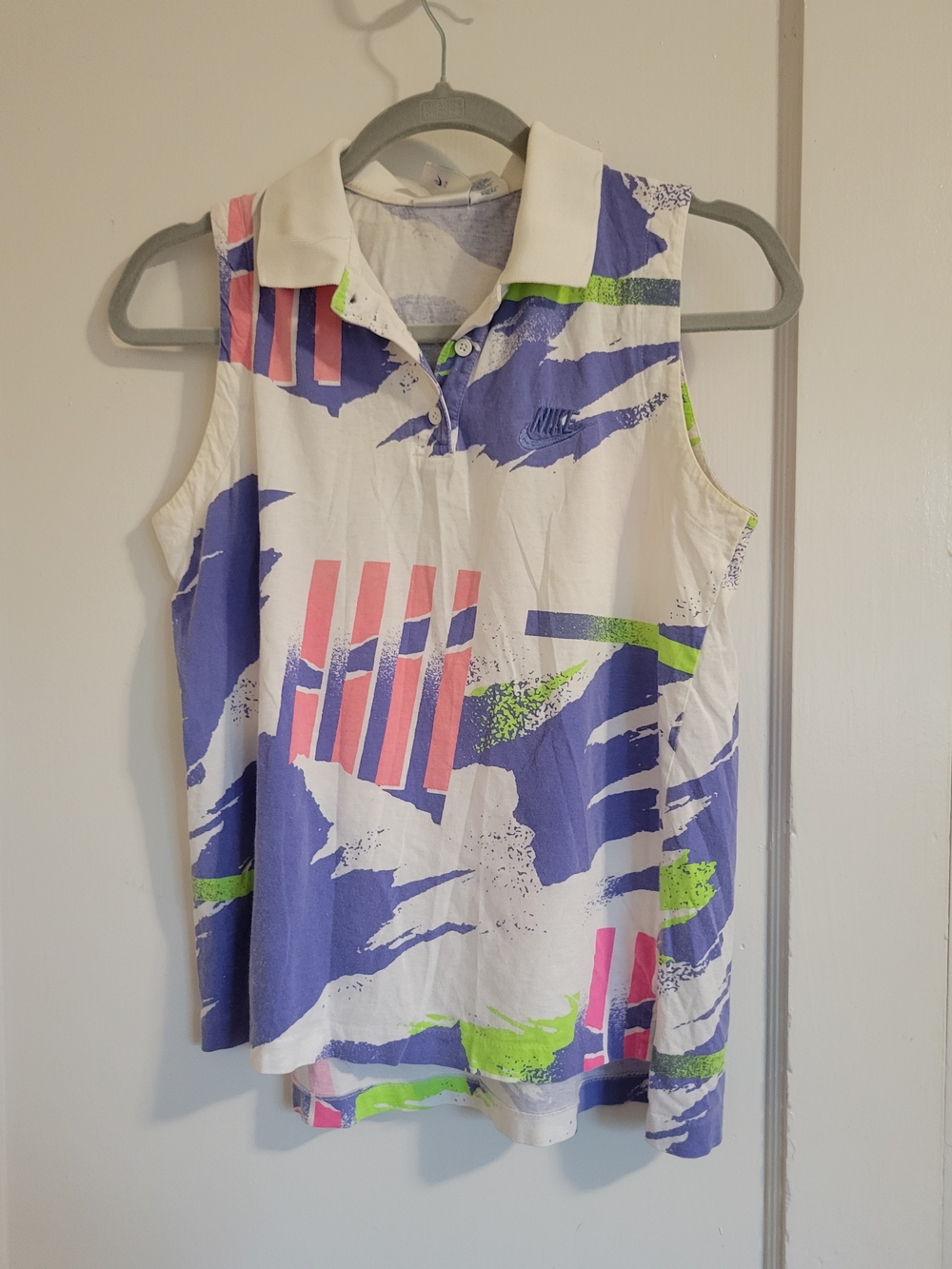 Vintage Nike White Purple challenge Court Sleeveless tank